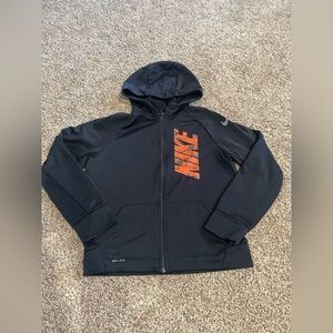 Boys Black Zip Up Nike Hoodie